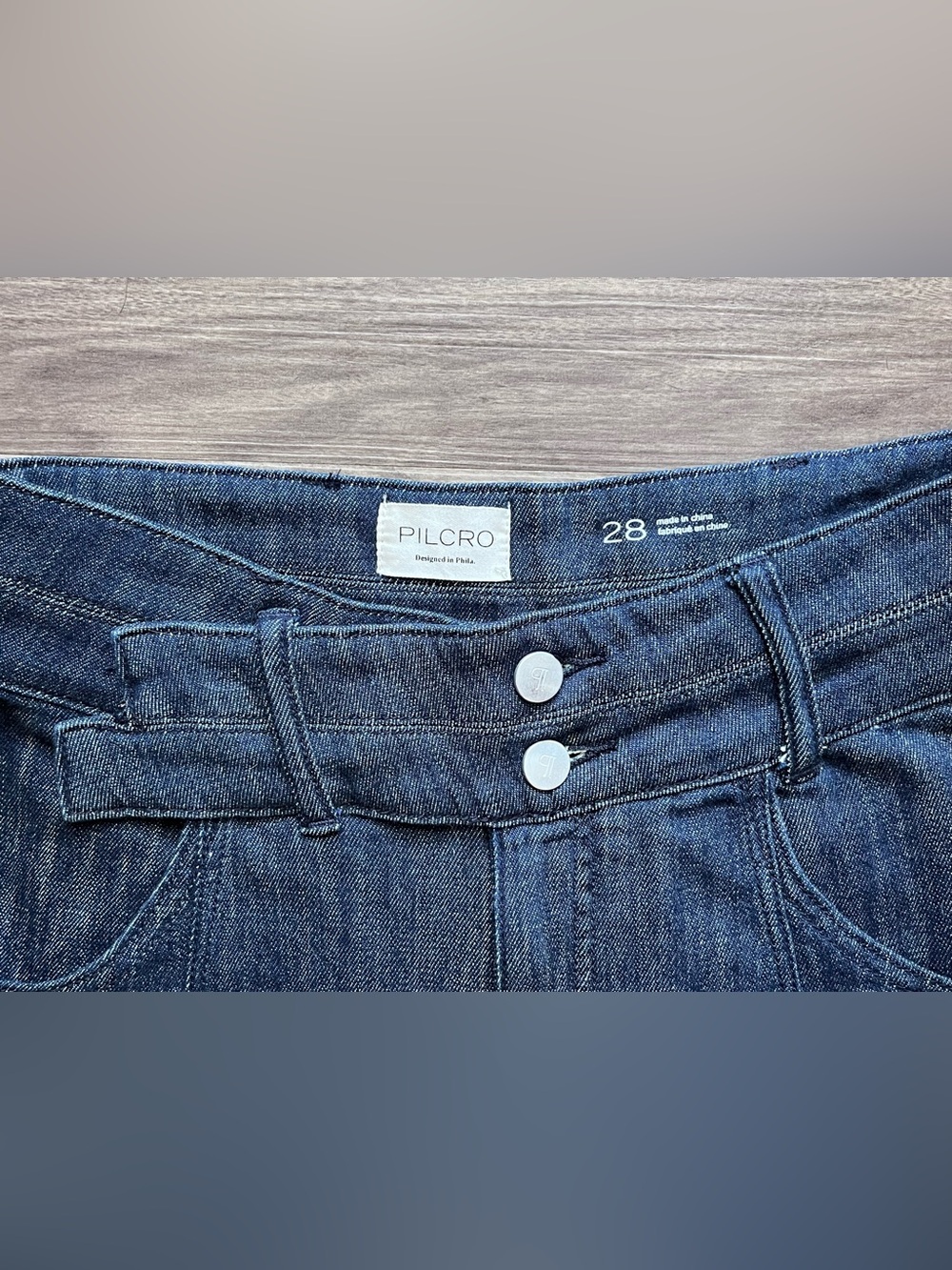 Anthropologie Pilcro High-Rise Wide-Leg Trouser Jeans Dark Wash Size 28 - Picture 4 of 10